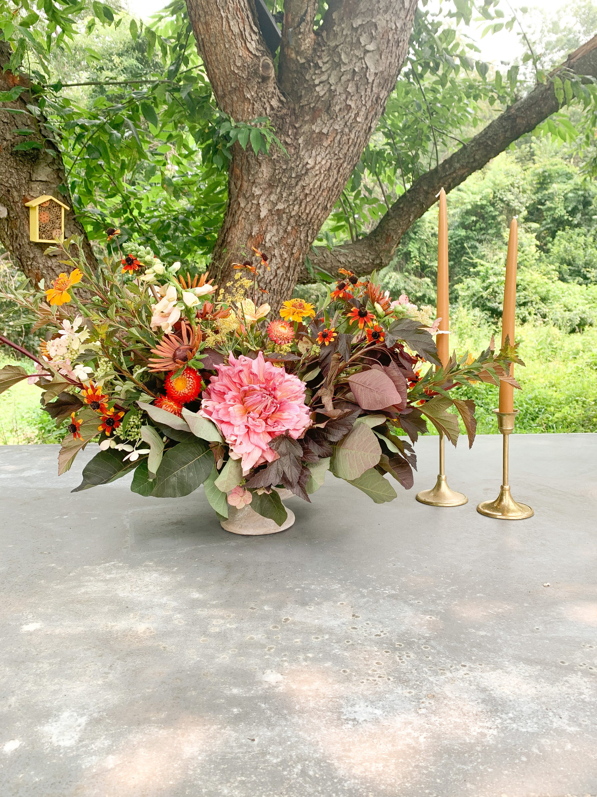 Accent Decor Compote Centerpiece- Autumn Inspired Centerpiece Arrangement Designed by Alyssa of Garden in the Pines