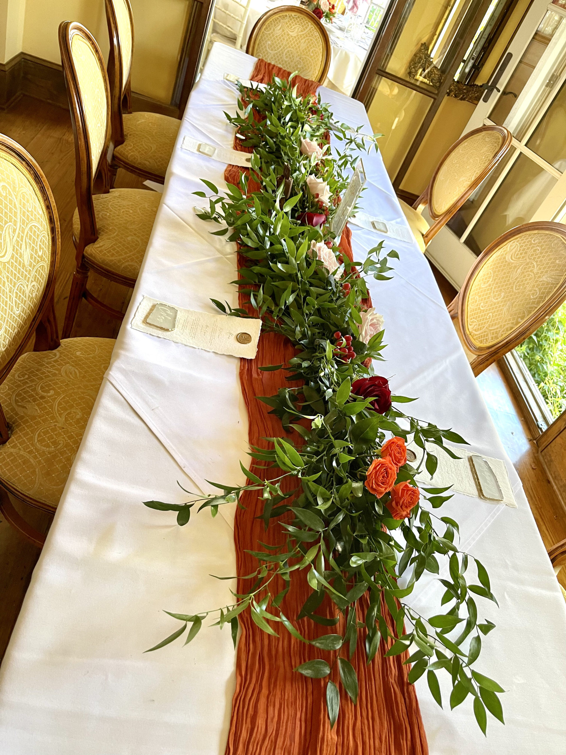 Luxury Italian Ruscus Garland at The Gables