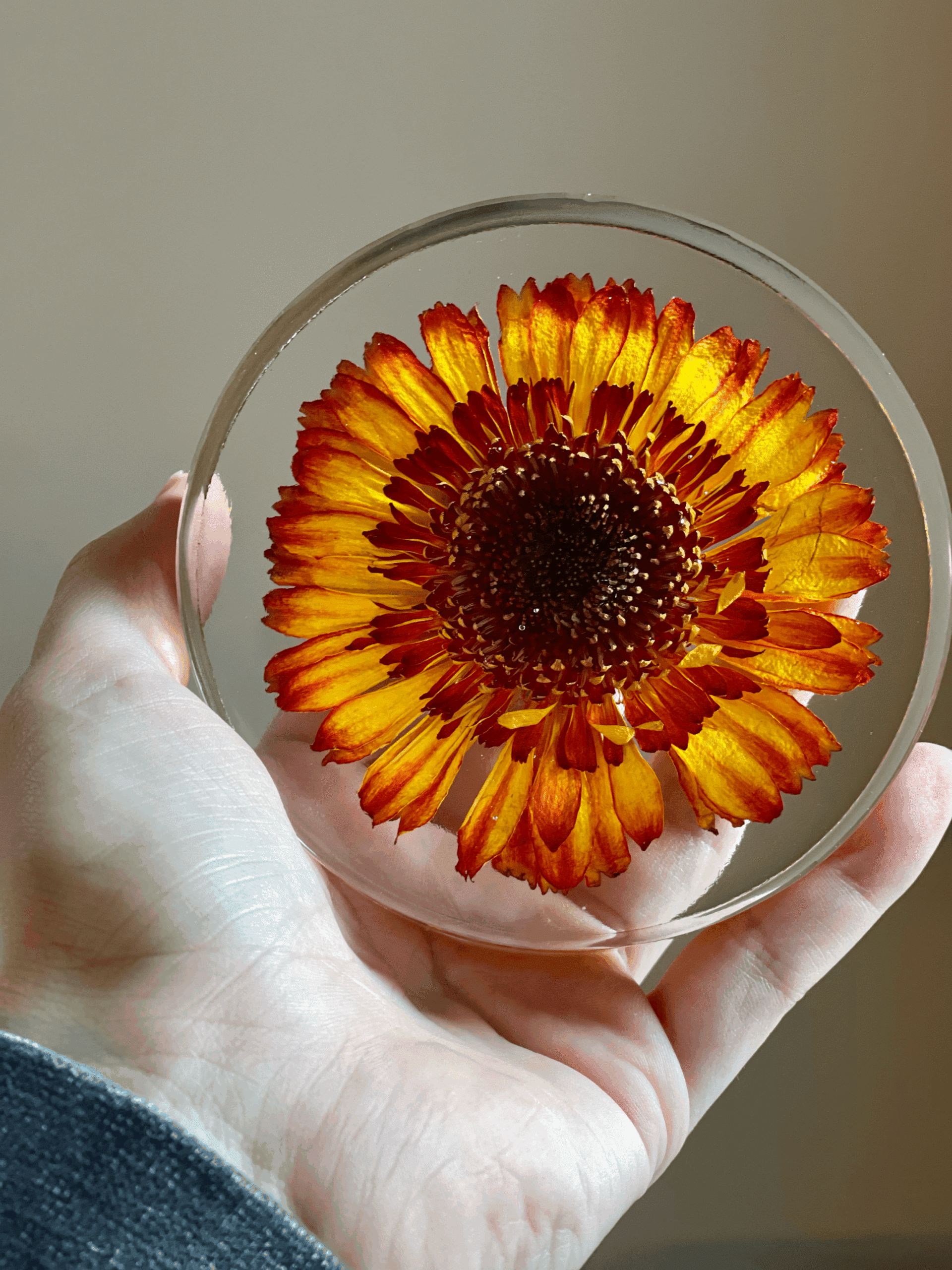 Resin Coaster with Flowers